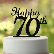 70-ое украшение для именинного торта счастливые 70-ые топперы для торта Персонализированные Свадебные юбилейные подарки на заказ возраст акриловый Топпер для торта