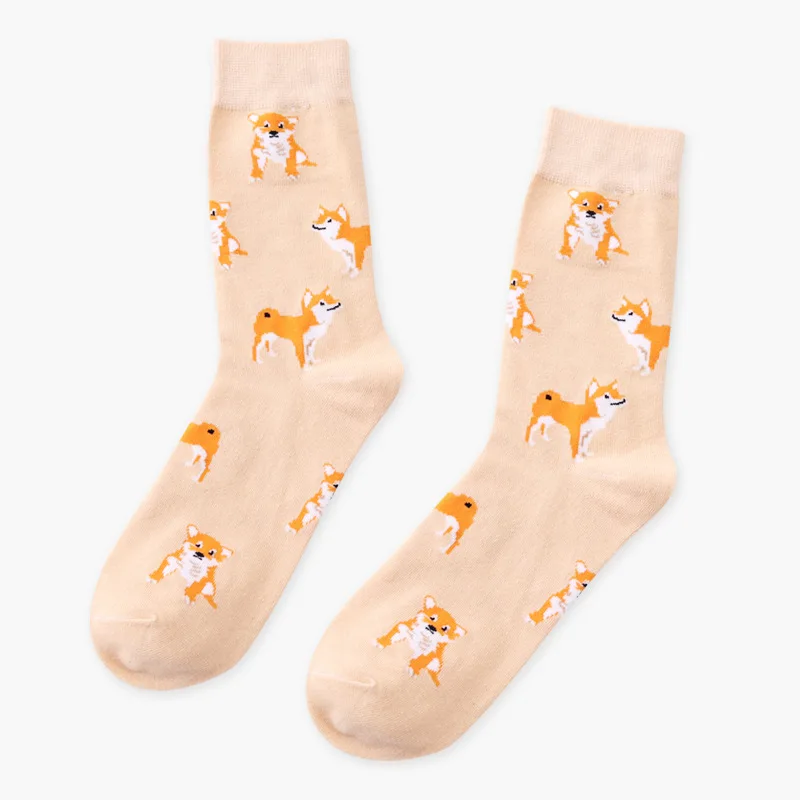 Skinfullysweet женские носки милые хлопковые животные Шиба ину Оранжевый кот свинья Счастливый мультфильм забавные носки Новинка Kawaii кошка девушка