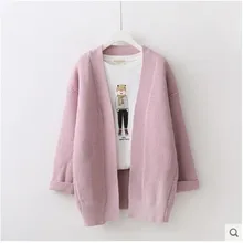 TNLNZHYN Women clothing short sweater tops coat 2017 spring new loose Thickening v-neck long-sleeved knitted cardigan coat TT835