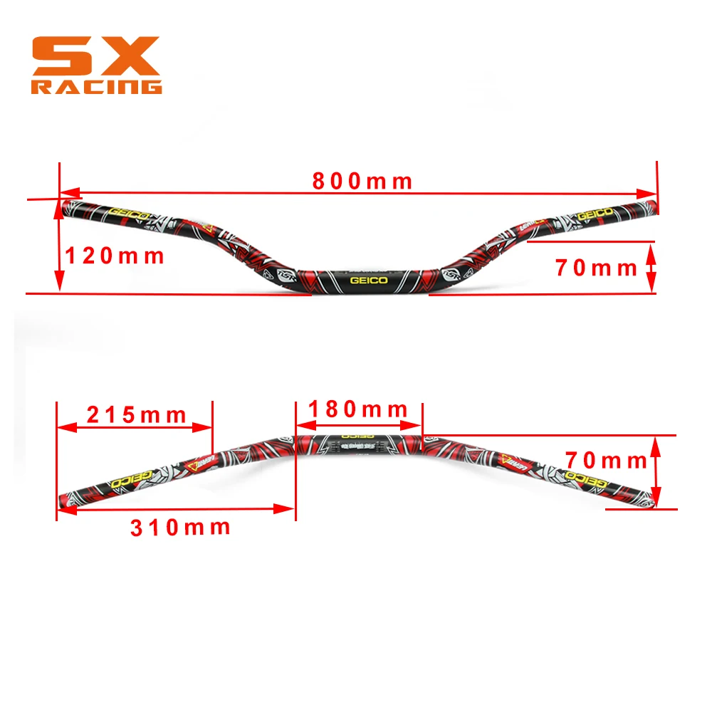 Мотоцикл 1 1/" 28 мм CNC алюминиевая печать Жир Бар Руль Ручка Бар для KTM SX EXC XC XCF XCW XCFW 125 150 250 350 450 530