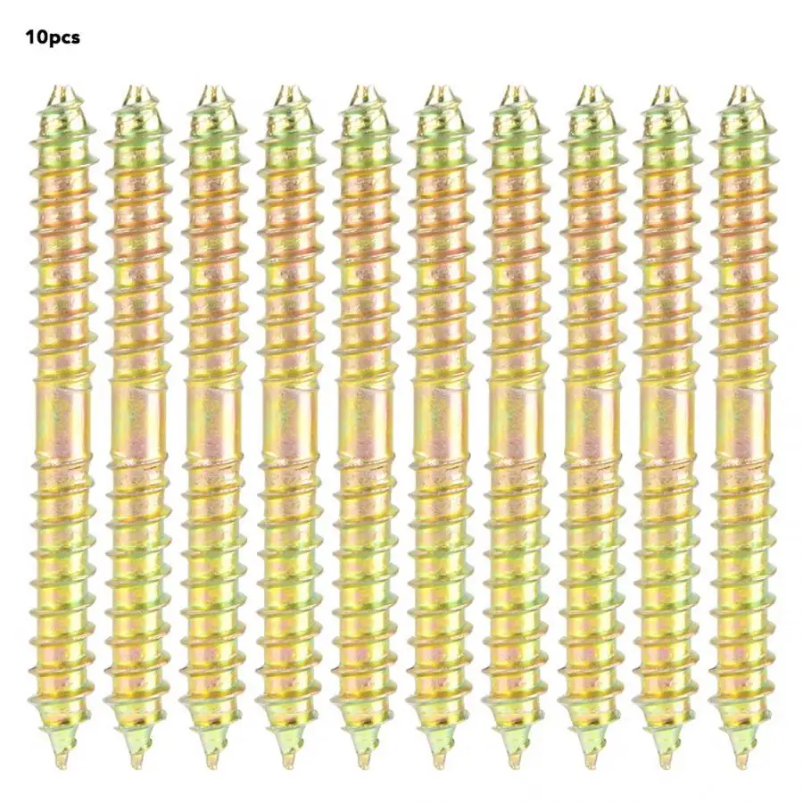 10 шт. 6*60 мм дюбельные винты обработанная мебель разъем двухсторонний винт самонарезающие винты tornillos крепежи лучшее предложение