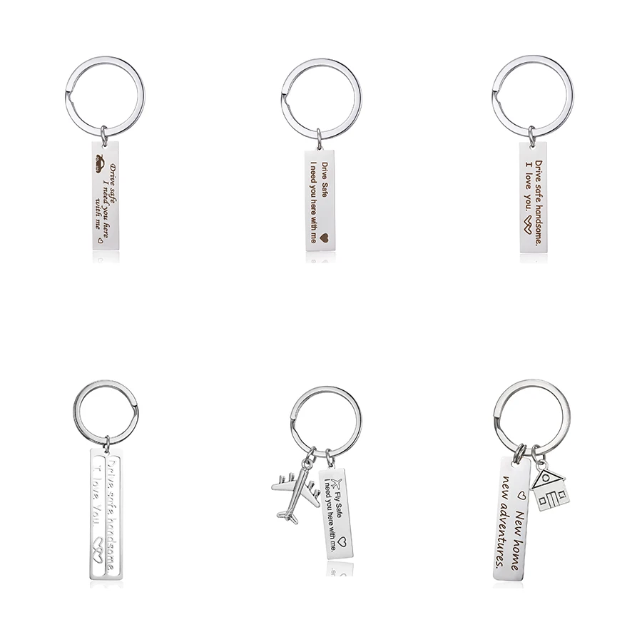 

Rinhoo Simple Design Safe Driving Car keychain Charm Women Men Key Rings Gift Pendant Chain Holder For Car Keys Accessories