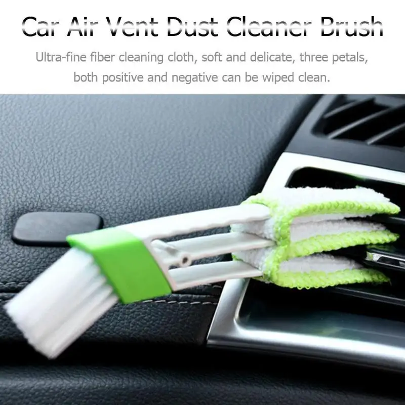 Car Dual Head Air Vent Dust Collector Console Window Blinds Cleaner
