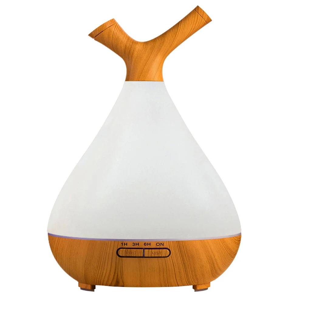 400ML Aromatherapy Essential Oil Aroma Diffuser With Wood Grain Aromatherapy Diffuser 7 Color LED Light For Home Office EU Plug