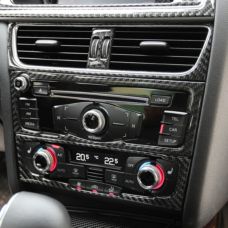 Внутренняя Панель управления CD из углеродного волокна обшивка для Audi A4 B8 A5 2009 2015