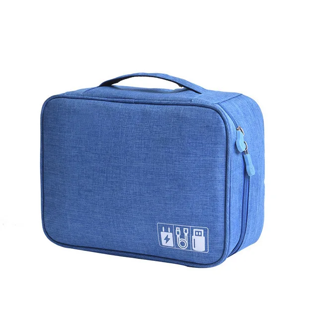 Многофункциональный катион водонепроницаемый на открытом воздухе линии передачи данных зарядное устройство аккуратная сумка для женщин и мужчин косметички Мини хранения дорожные сумки - Цвет: Blue