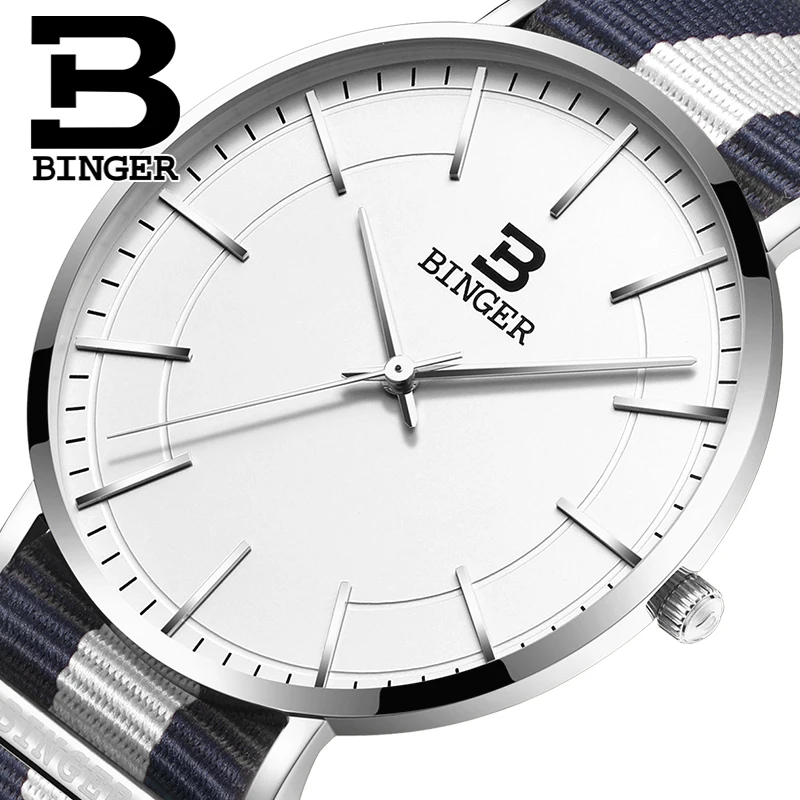Switzerland BINGER men watches luxury brand ultrathin limited edition Waterproof lovers s quartz Wristwatches B 3050M