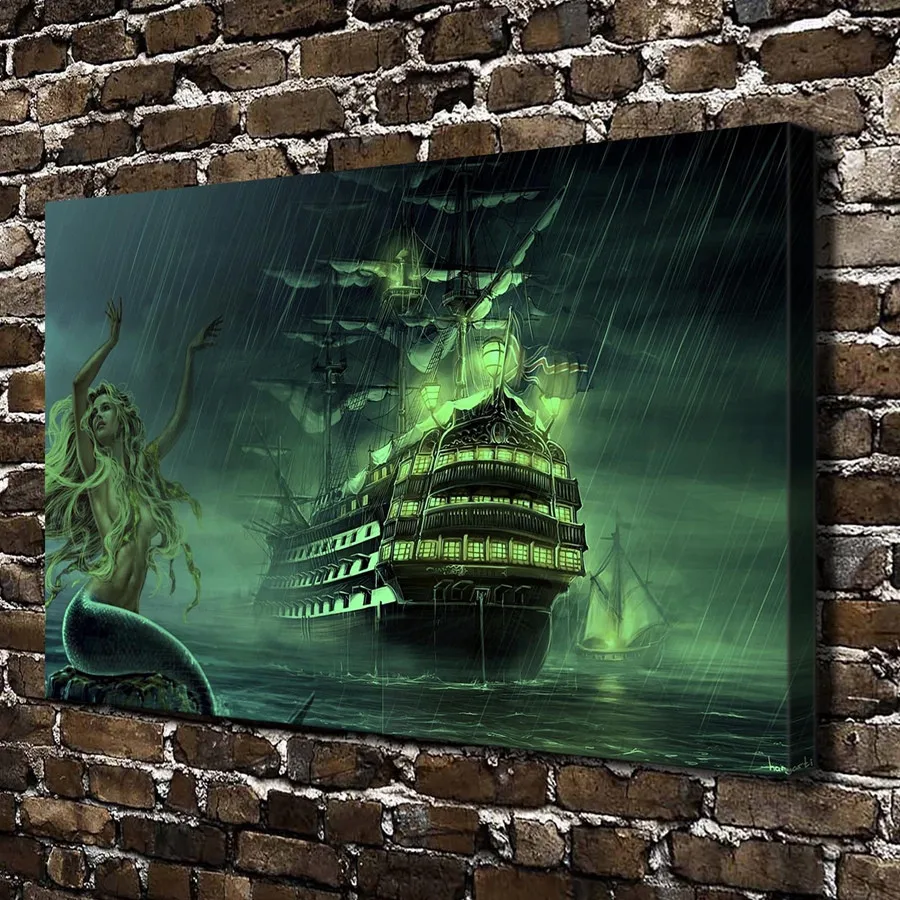 

5d diy mosaic Diamond painting Cross Stitch kit square Diamond Embroidery sexy mermaid pirates boat For Home Decoration JS4252