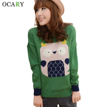 

Cute Cartoon Women Pullovers Long Sleeve Lady Body Tops Autumn Winter Pullover Knitted Sweaters Mujer Gilet Femme Size