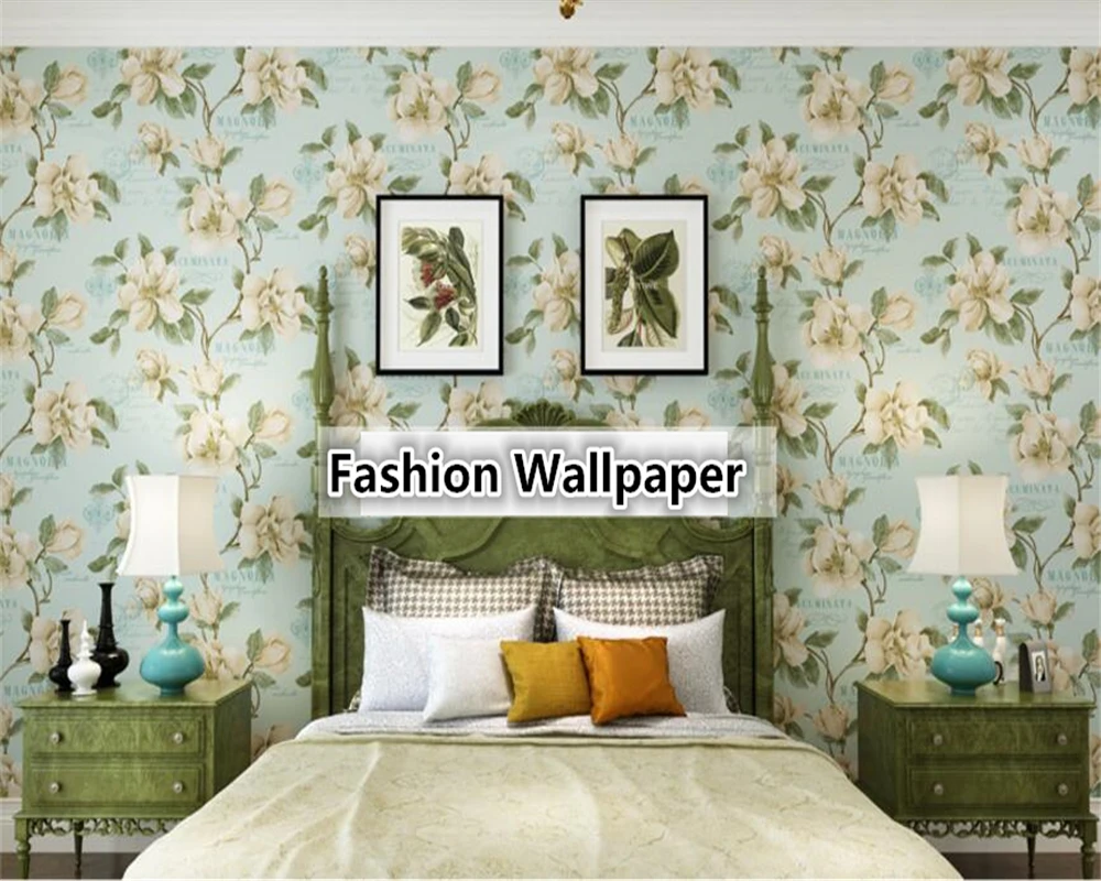 beibehang Mediterranean flower pastoral American personality wall paper bedroom living room background papel de parede wallpaper beibehang new italian pastoral large nonwovens wallpapers living room bedroom background wallpaper housekeeping