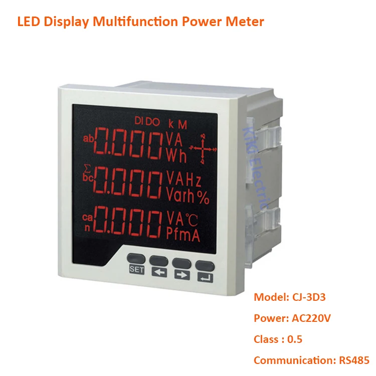 Светодиодный Дисплей трехфазный многофункциональный измеритель мощности 220VAC цифровой Панель крепление измерительного прибора с RS485 Связь