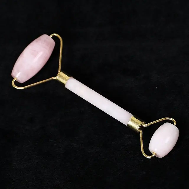 Natural Rose Quartz Crystal Roller Face Massager Facial SPA Jade Tool