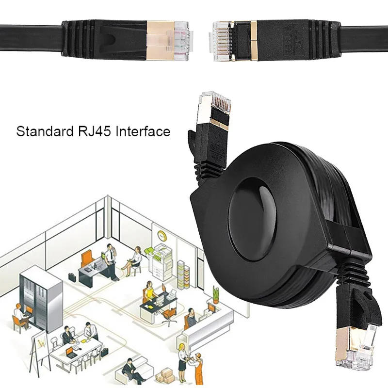 Универсальный Cat7 Ethernet линия выдвижной 10 Гбит/с кабель плоский прочный кабель| |