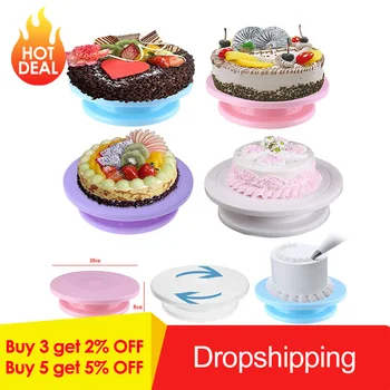 

28cm Plastic Cake Turntable Cake Stand Rotating Cake Decorating Turntable Anti-skid Round Cake Stand Rotary Pan Kitchen Gadgets