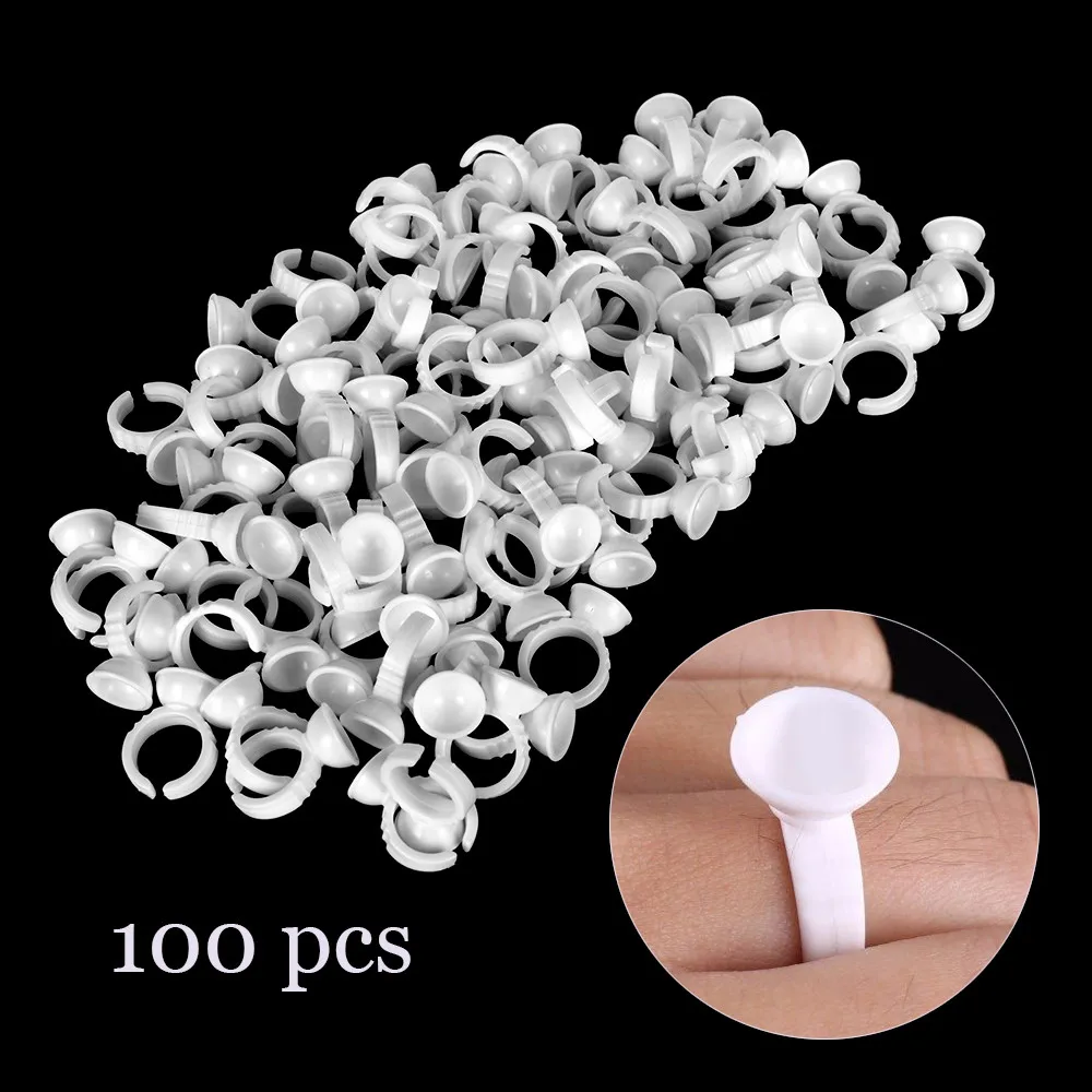 

100pcs/lot Pigment Glue Rings Tattoo Ink Holder For Semi Permanent Makeup Holder Tattoo Tool Supplies