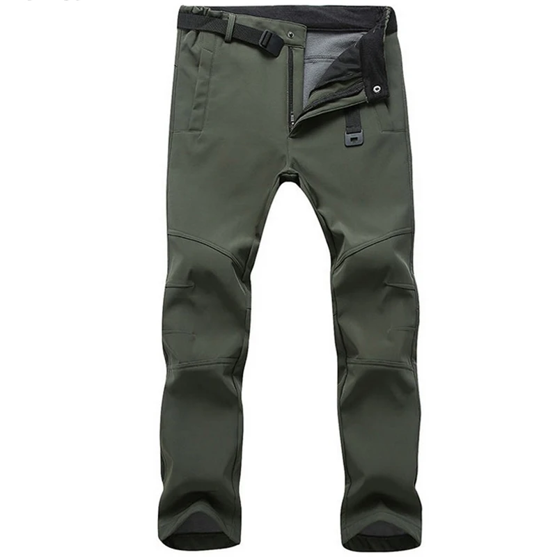 

Mens Tactical Pants Stretch Waterproof Pants Men Casual Winter Thick Warm Fleece Shark Skin Trousers Male Windbreaker Sweatpants