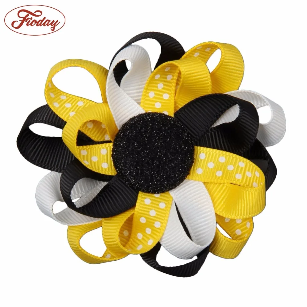 Fioday Новый 10 шт 3 "заколка для волос в форме цветка девушка шпилька Hairbow клипы для девочек детей аксессуары для волос для детей Прямая доставка