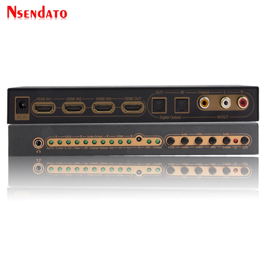 3 in 1 out HDMI Audio Embedded Extractor Switcher Digital Toslink Coaxial Audio HDMI Splitter Support LR 4k ARC PIP AC3 5.1CH 3 in 1 out HDMI Audio Embedded Extractor Switcher Digital Toslink Coaxial Audio HDMI Splitter Support LR 4k ARC PIP AC3 5.1CH