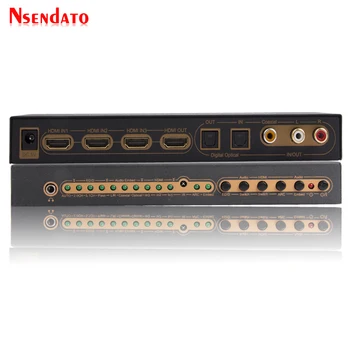 

3 in 1 out HDMI Audio Embedded Extractor Switcher Digital Toslink Coaxial Audio HDMI Splitter Support LR 4k ARC PIP AC3 5.1CH