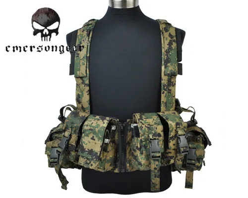 

Emersongear Nylon 4pcs Addjustable Chest Rig Outdoor Hunting Shooting Camping Vest Military Tactical Training Magazine Pouch