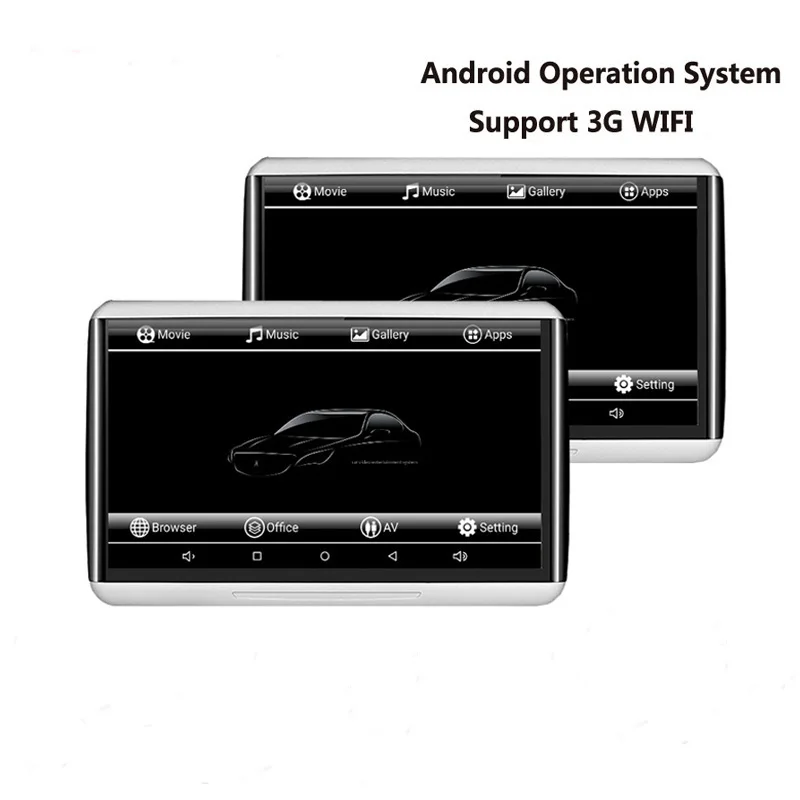 Android 10,6 дюймов HD 1080P видео плеер сенсорный экран подголовник Автомобильный монитор wifi Поддержка MP5/USB/SD/FM/IR/Bluetooth Автомобильный экран - Цвет: 2 monitor only