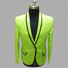 Зеленый Блейзер мужские дизайнерские костюмы куртка мужская Сценические костюмы для певцов одежда Танцы Звезда Стиль платье панк Рок masculino homme