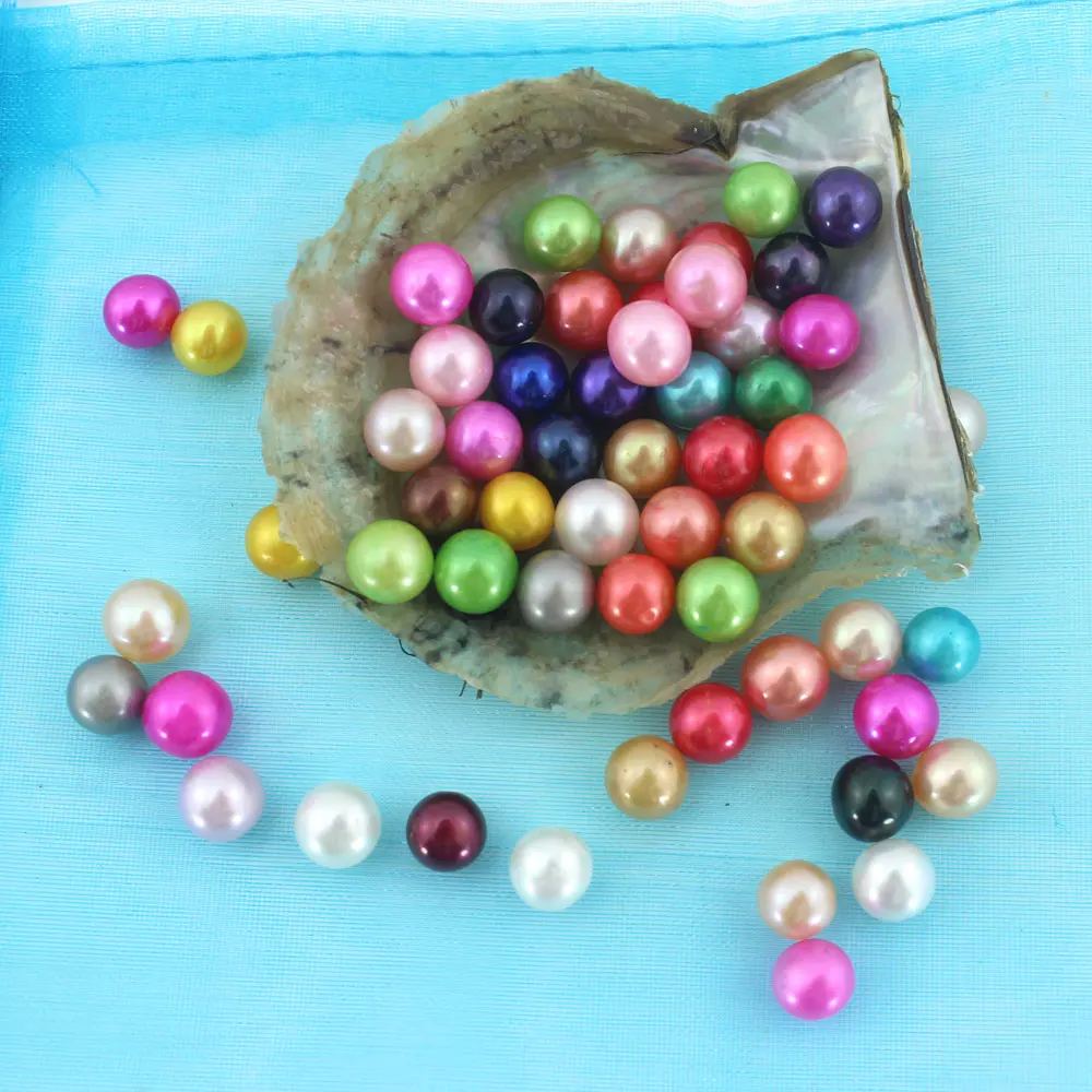 

NEW!!5pcs AAA quality round Dyed Colors Loose round Pearl Beads Freshwater Pearl(without oyster) Party Gift Jewelry Making P0011