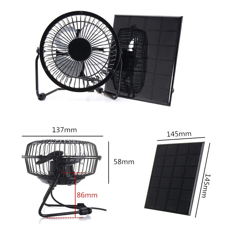 

Solar Panel Powered Fan 3W Mini Portable Fan Solar Power Phone Charger for Outdoor ASD88