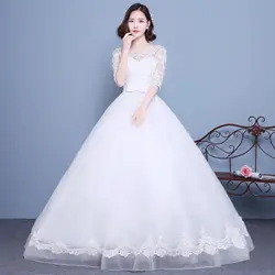 Милые свадебные платья 2019 изящным бантом свадебное кружевное платье бальное платье Vestido De Noiva цвета слоновой кости подвенечное платье