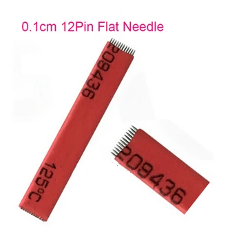 

25Pcs/bag Eyebrow Manual Pen Blades 0.1cm Needle Length 12Pin Eyebrow Embroidery Flat Needle No Scar After Operation