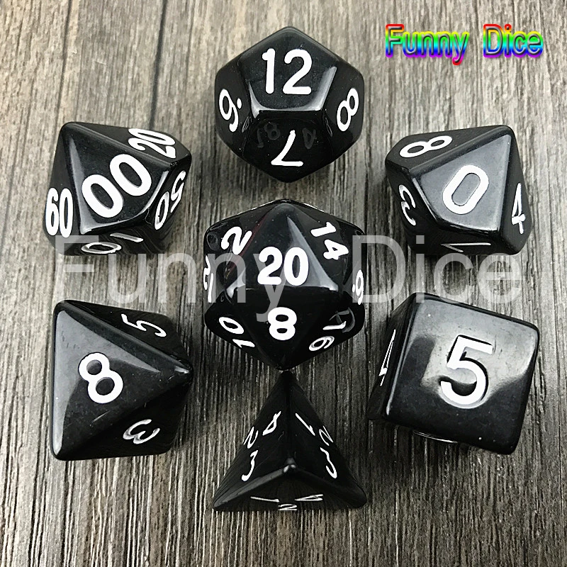 

Outdoor Fun 7pc/Set Dice Multi-Sided d4 d6 d8 d10 d12 d20 Game 10 Color dice set