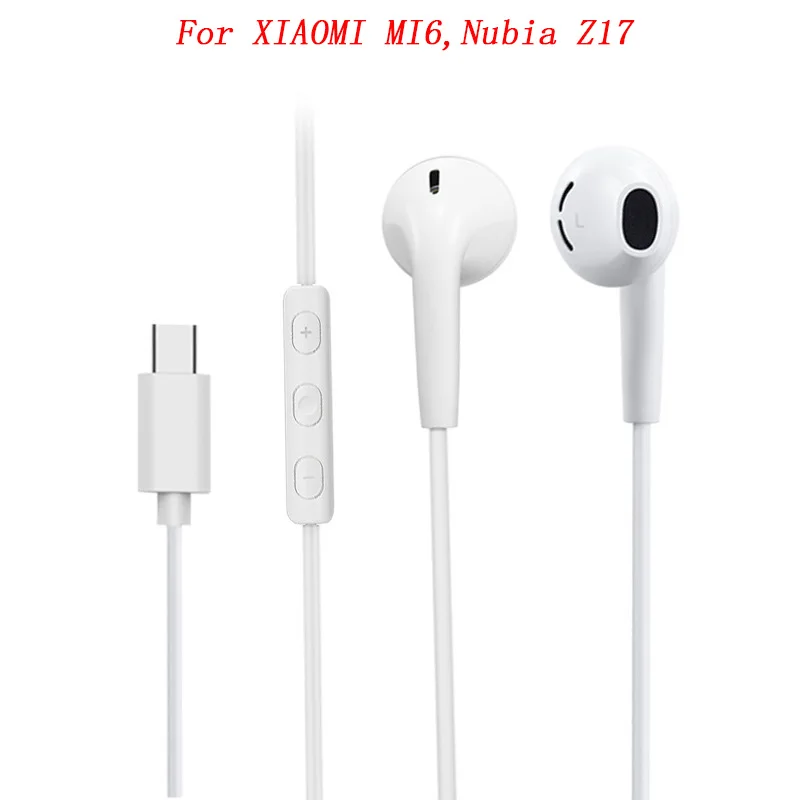 

USB 3.1 Type C Earphone Mic/Remote Volume Control Digital HIFI Deep Bass In-ear Earbuds For Mi 6 6X 8 SE Mix 2 2S Note 3
