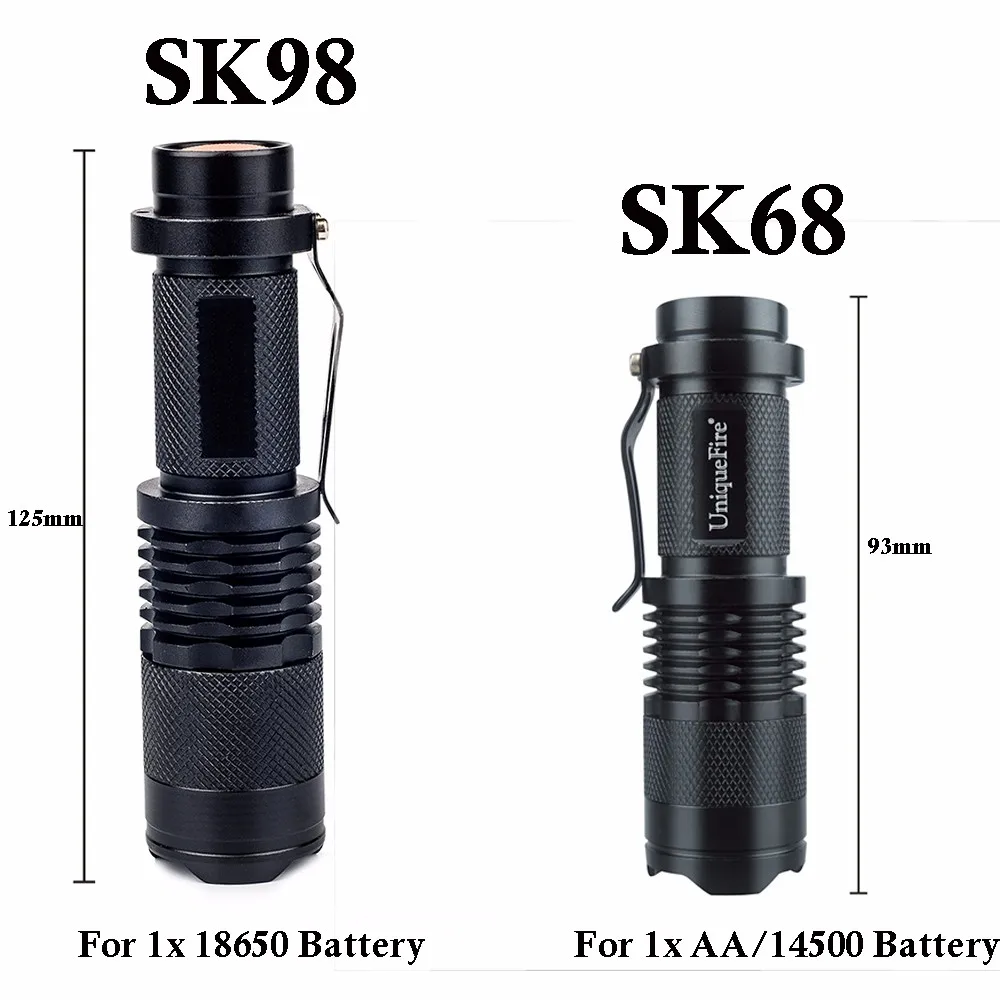 Маленькое солнце 5 шт./лот SK98 XM-L мини фонарик 1200LM зум 3 режима IP65 Водонепроницаемый Портативный лампы факел для спорта на открытом воздухе