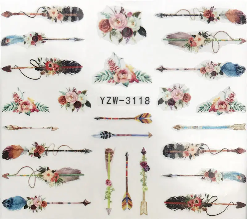 YZWLE, 1 шт., летние косметические слайдеры/цветы/фрукты, переводные наклейки для дизайна ногтей, наклейки для рукоделия, модные обертывания, советы, инструменты для маникюра