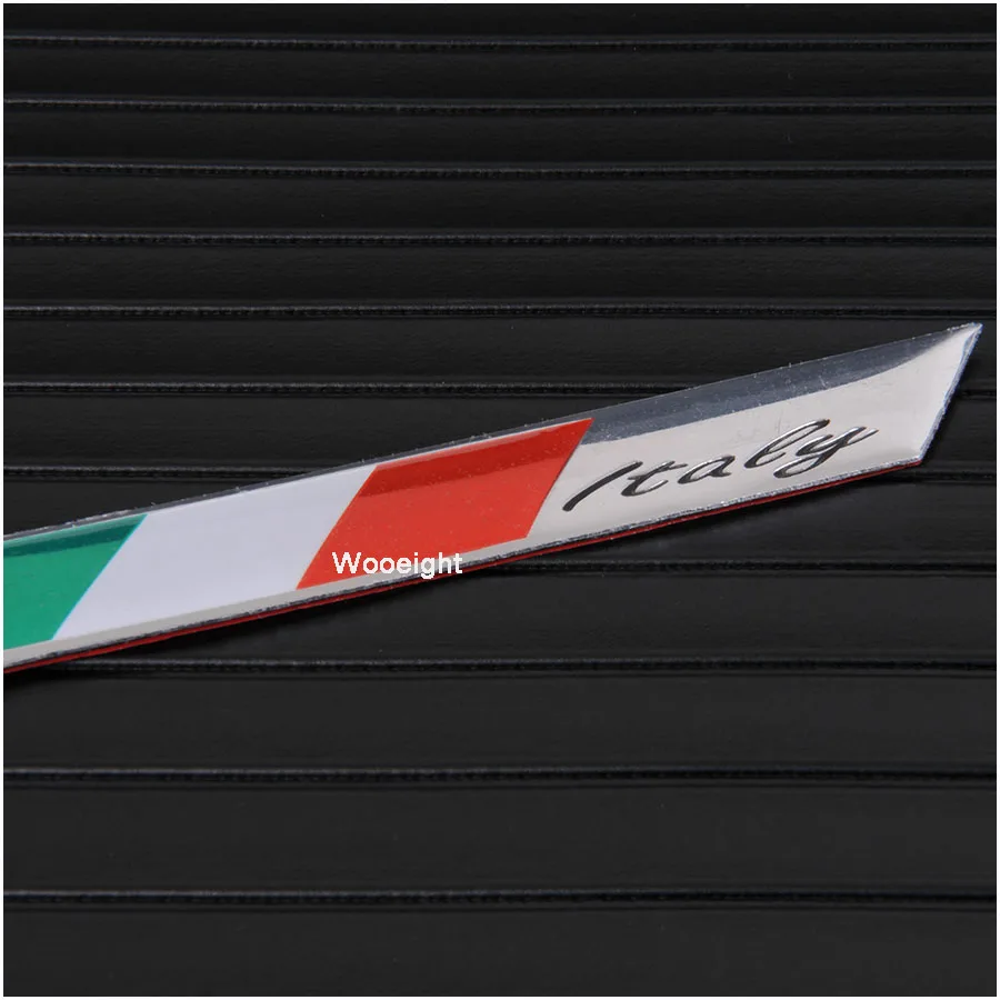1Pc 3D Aluminum Italy Emblem Badge Flag Car Stickers Fender Trunk Decoration For Audi BMW VW Alfa Romeo FIAT Honda Benz (3)