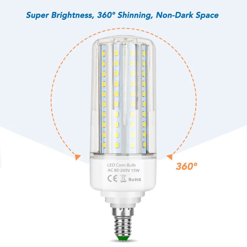 

E14 Corn Bulb 220V Led Lamba E27 Led Bulb 5W 10W 15W 20W Corn Lamp 2835 SMD No Flicker Lampada Led Energy Saving Light Bulb 110V