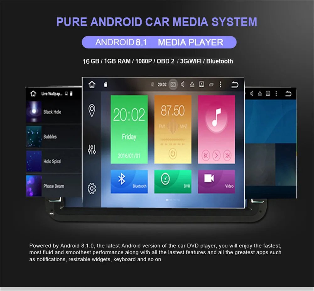 Perfect Android 9.1 Car DVD Player GPS Navigation for Toyota Corolla  8" 2DIN Universal Car Stereo Audio Head Unit Support DAB DVR OBD 0