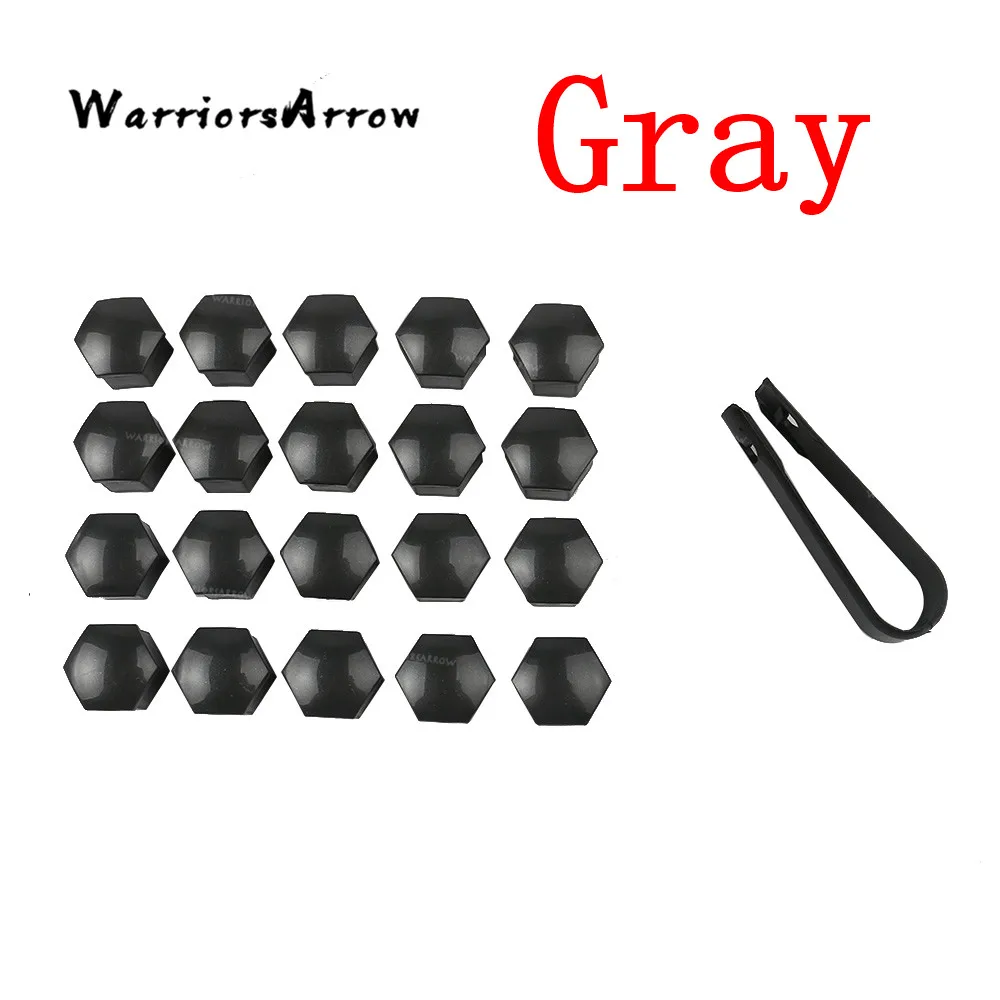 

WarriorsArrow 20Pcs Wheel Lug Nut Cover Cap17mm+Removal Tool Set Gray For VW Passat Jetta For Audi For Skoda For Seat 321601173A