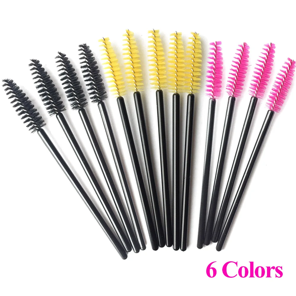 

50/100Pcs Disposable Colorful Eyelash Brushes Plastic Handle Eyebrow Mascara Applicator Eyelash Extension Makeup Tool