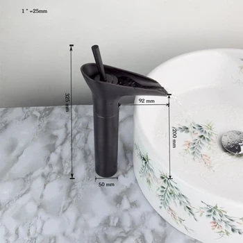 

KEMAIDI Oil Rubbed Bronze Bathroom Sink Faucet Waterfall Lavatory One Hole Tap Deck Mounted Singel Handle Sink Faucets,Mixer