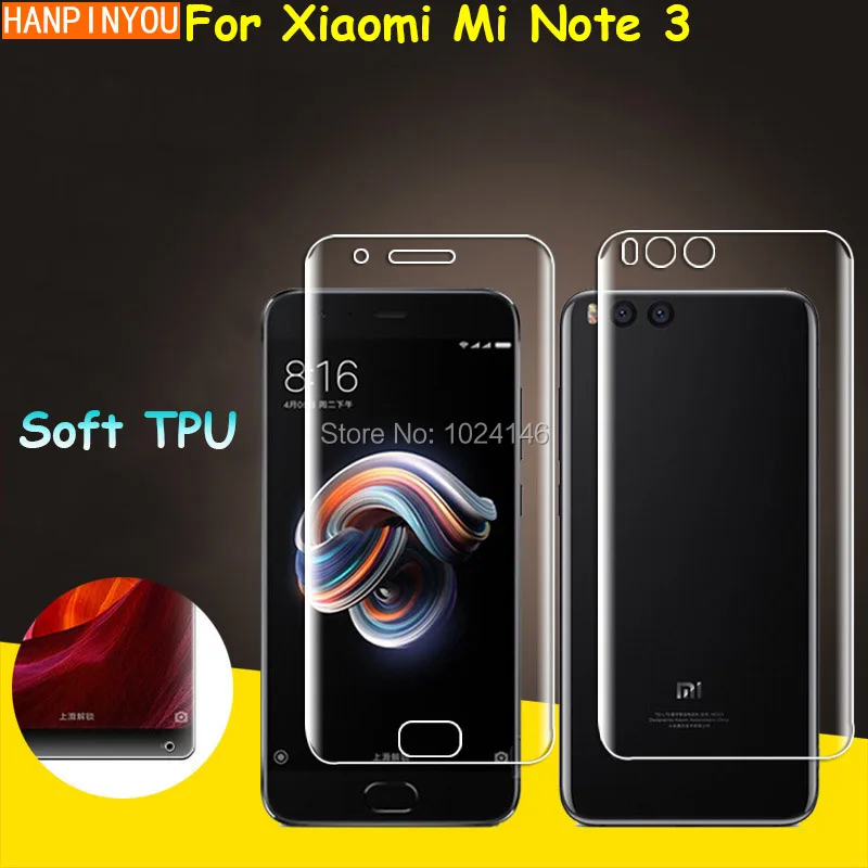 

Front/Back Full Coverage Clear Soft TPU Film Screen Protector For Xiaomi Mi Note 3 5.5" , Cover Curved Parts(Not Tempered Glass)