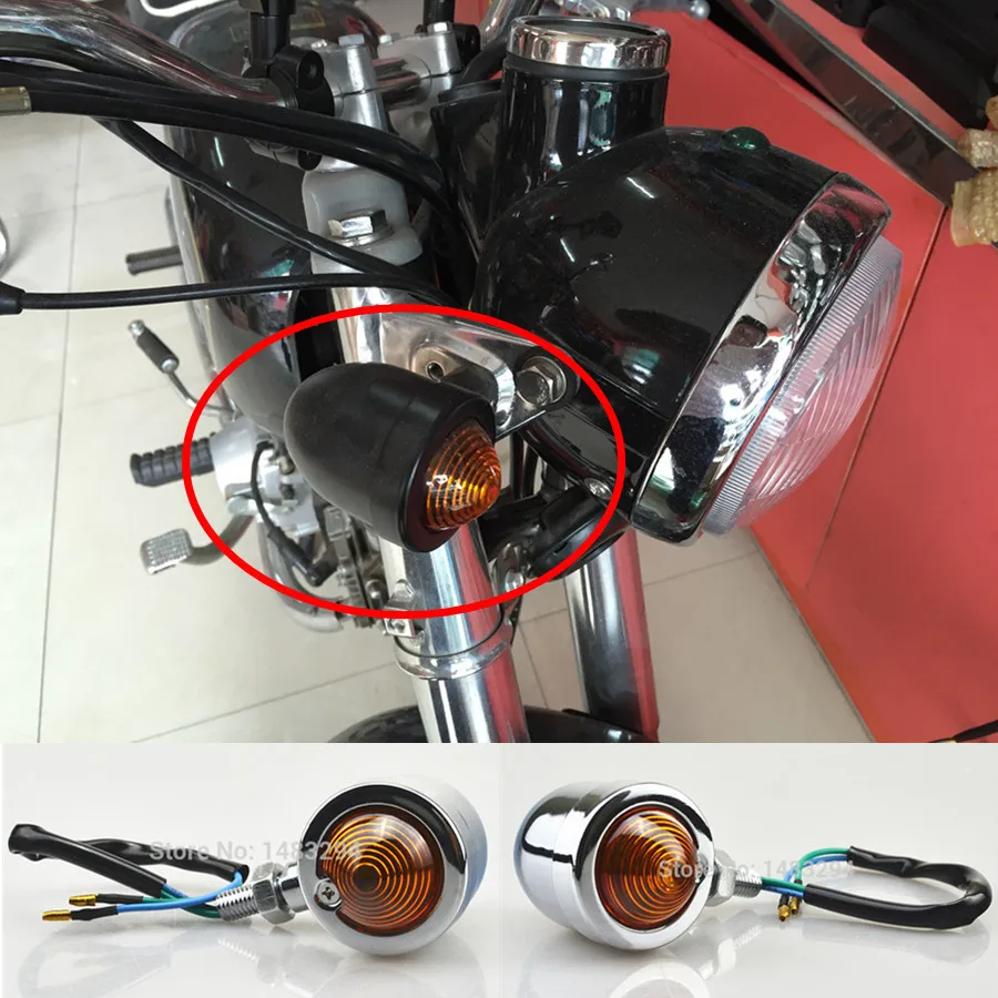 

Chrome Bullet Turn Signal Blinker Fits For Harley Sportster Dyna Honda Yamaha Susuki Bob ber