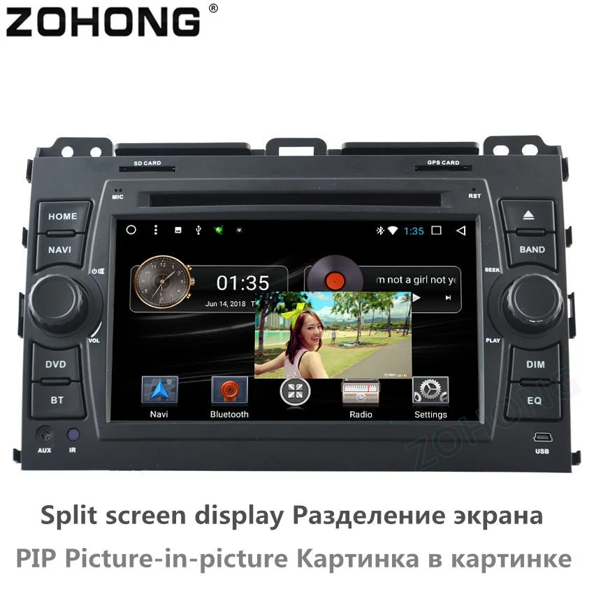 

2 din PIP Split Screen Android Car DVD Player GPS for Toyota Prado 120 Land Cruiser 120 CAR Navigation Radio RDS BT WIFI Map