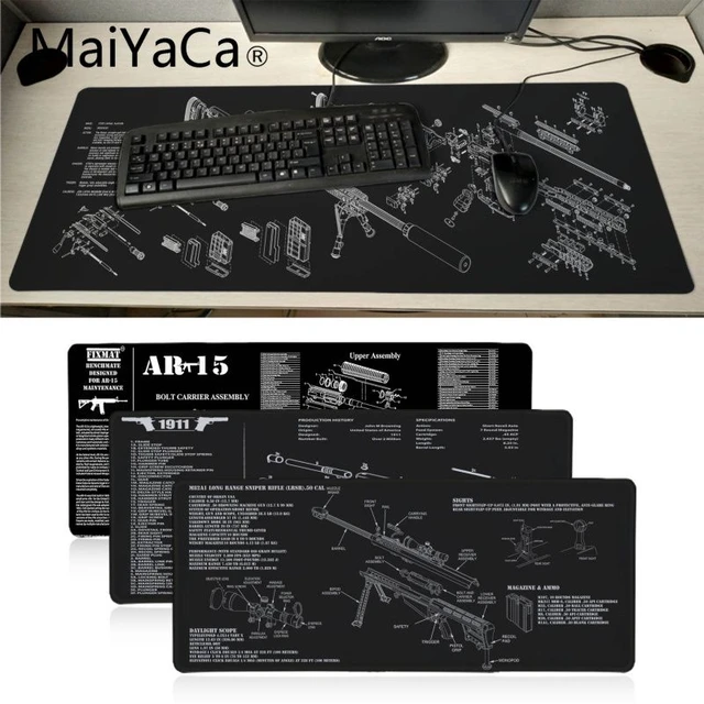 MDT Mouse pad retangular para jogos com arma rifle Sniper Rifle  personalizado