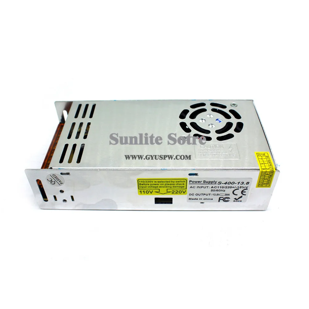 Одиночный выход 13,8 V DC Блок питания 400W трансформатор драйвера 110v 220v AC к DC13.8V SMPS для светодиодный USB монитор освещения CCTV