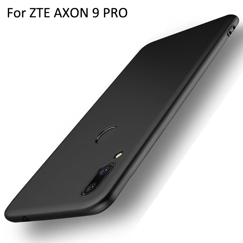 Черный чехол для ZTE AXON9 PRO Ультратонкий Мягкий телефона s AXON 9 задняя крышка кожаные