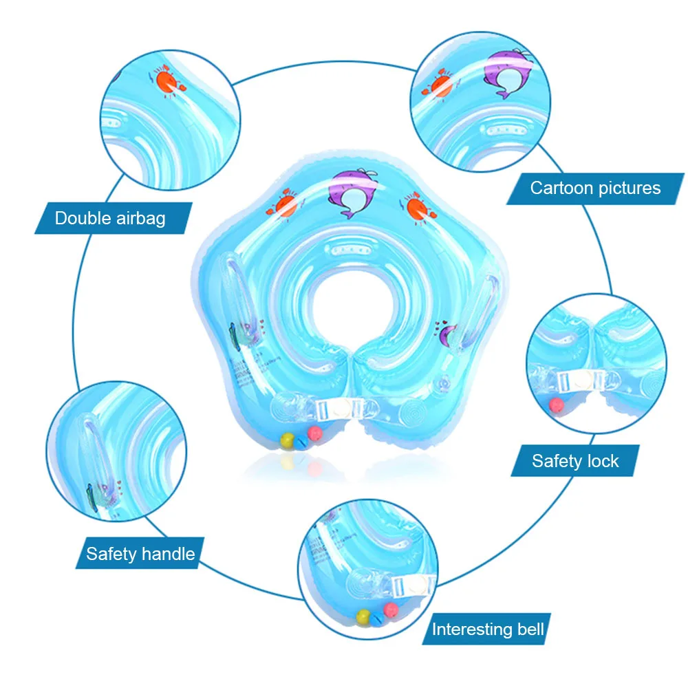 Детское надувное кольцо на шею для плавания новорожденных круг для купания шеи надувные поплавок колеса для плавания бассейн плотик, игрушки для плавания ming аксессуары