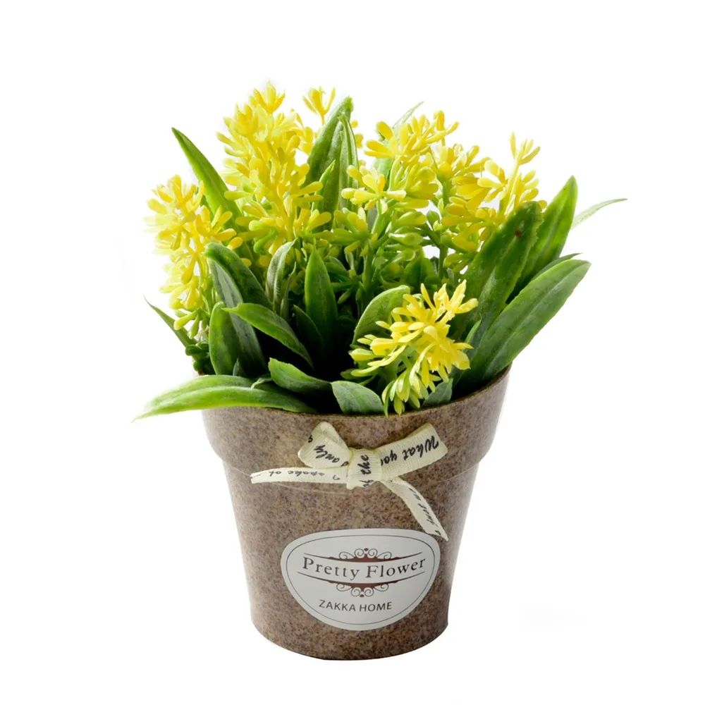 Fake flower hybrid grass with plastic vase bonsai Artificial flowers for wedding party living room Garden farmhouse decoration Fake flower hybrid grass with plastic vase bonsai Artificial flowers for wedding party living room Garden farmhouse decoration