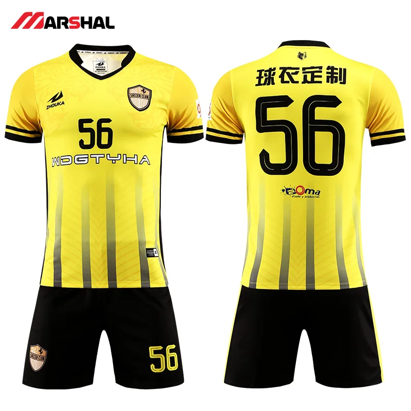 2019 Popular design football team uniforms soccer shirt maker custom