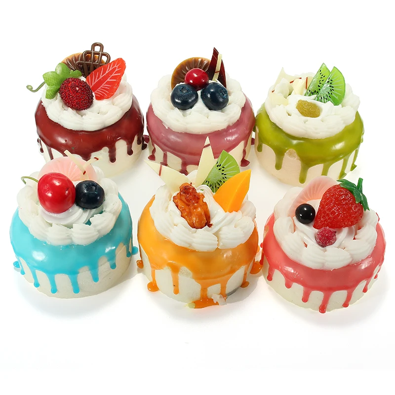 

New Arrival Squishying Toys For Childern Cream Fruit Cake 7cm Sweet Soft Slow Rising Fridge Magnet Decor Collection Gift Toy